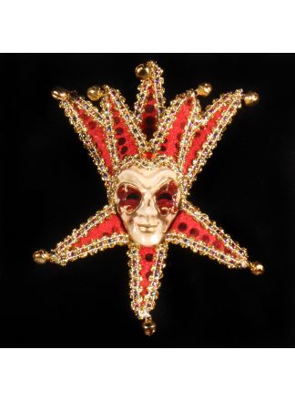 Rode Venitiaans mini masker 18x12cm.