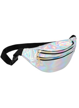 Heuptasje bling holografisch zilver