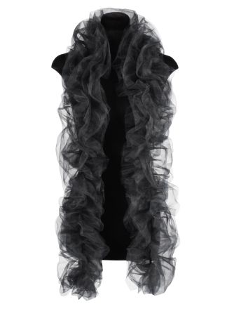 Luxe zwarte organza boa