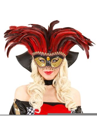 Venetiaans masker rode veren