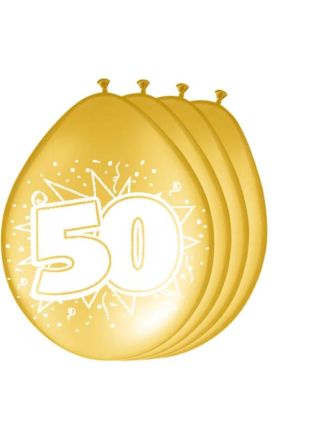 Ballonnen goud 50 jaar 8stuks