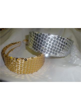 Haarband pailletten zilver