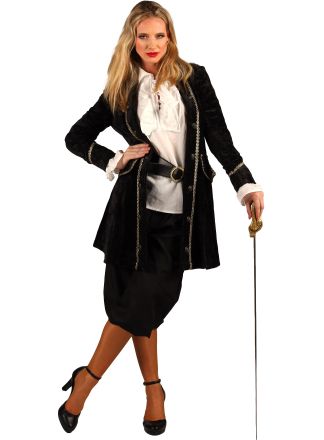 Piratenjas dame "Bad Betty" Zwart