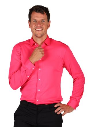 Herenhemd Basic colours fluor pink