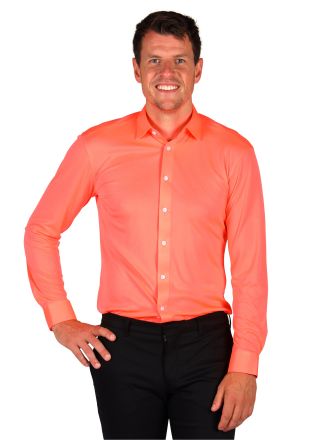 Herenhemd Basic colours fluor oranje