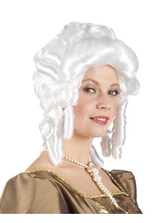 Barok pruik dame wit