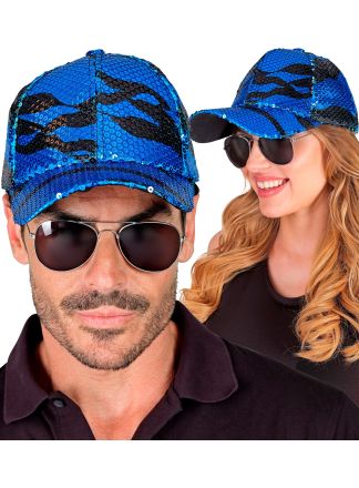 Animal Blue pailletten cap