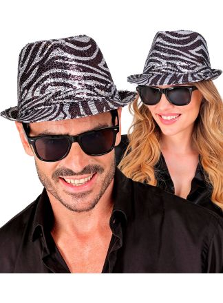 Animal Zebra Silver pailletten hoed