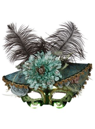 Oogmasker "Venetian Flower" Groen