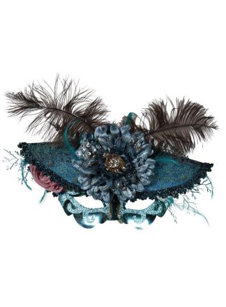 Oogmasker "Venetian Flower" Turquoise