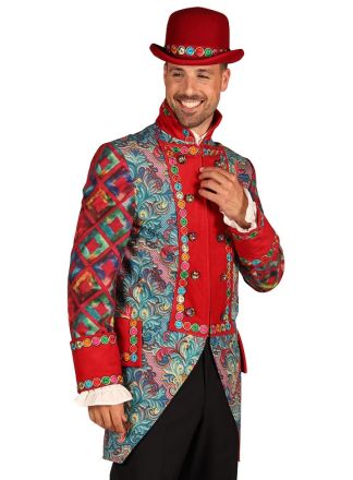 Heren jas "Flower Square" rood