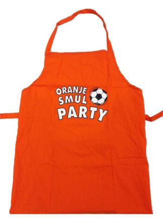 Oranje voetbal kookschort 1 maat