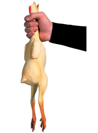 Geplukte rubberen kip 50cm.