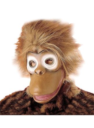 Apenmasker bruin klein rubber