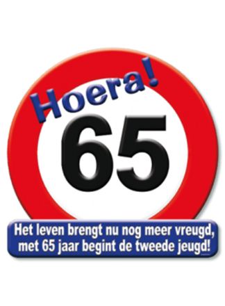 Verkeersbord 65 jaar