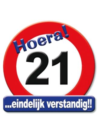 Verkeersbord 21 jaar