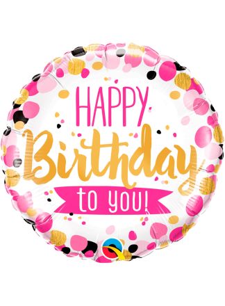 Vrolijke Happy Birthday Folieballon 46cm. (excl helium)