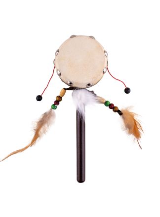 Indianen trommeltje op stok 20cm.
