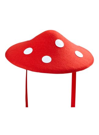 Paddenstoel hoed rood-wit 1maat