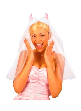 Bruidssluier wit duiveloren