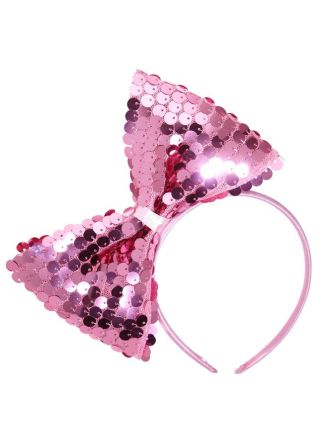 Roze paillet strik diadeem