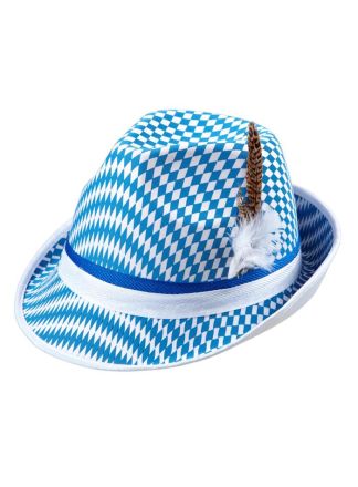 Tiroler hoed blauw-wit deluxe