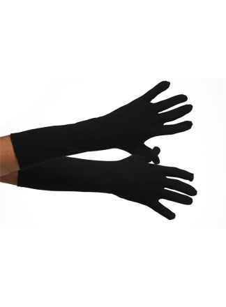 Stretch handschoenen zwart 40cm.