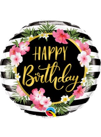 Bloemen Folieballon Birthday 45cm (excl helium)