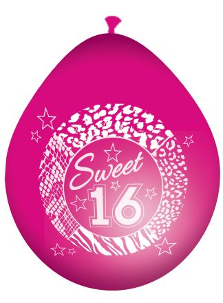 Ballonnen SWEET 16 jaar 8stuks