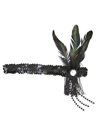 Charleston band paillet zwart