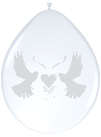 Ballonnen duifjes 12inch. 8 stuks