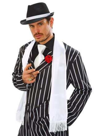 Satijnen maffia sjaal wit