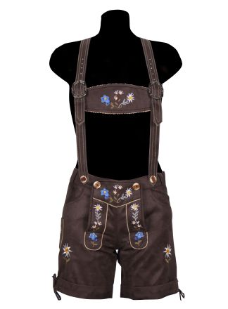 Dames lederhose donkerbruin