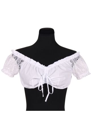 Dirndl blouse wit met kant