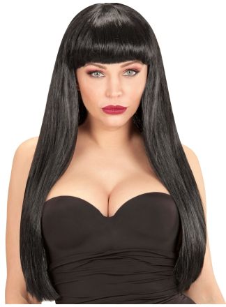 Zwarte FASHION STYLE pruik met pony