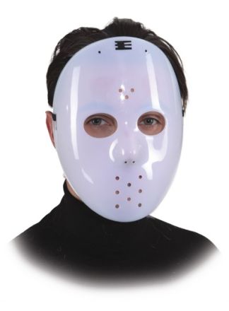 Hockey masker wit plastic