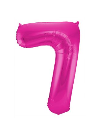 Folieballon cijfer 7 magenta  86cm (excl Helium)