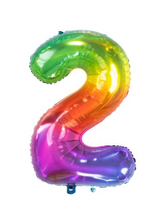 Folieballon Gummy Rainbow 86cm. cijfer  2