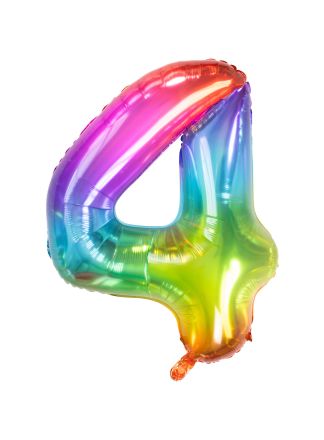 Folieballon Gummy Rainbow 86cm. cijfer  4
