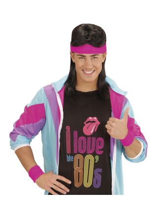 Zweetband set neon pink 3dlg.