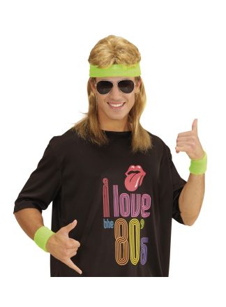 Zweetband set neon groen 3dlg.