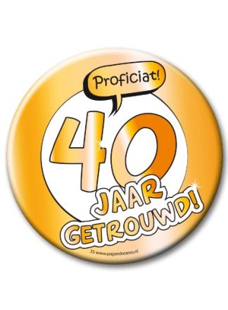 Button XL 10cm 40jaar getrouwd