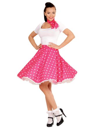 50's rok pink met sjaal 1maat