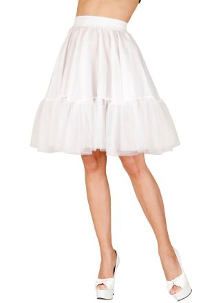 Petticoat wit lang (57cm.) model 1maat