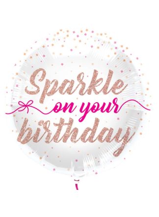 Folieballon 45cm.sprakle birthday (excl.helium)