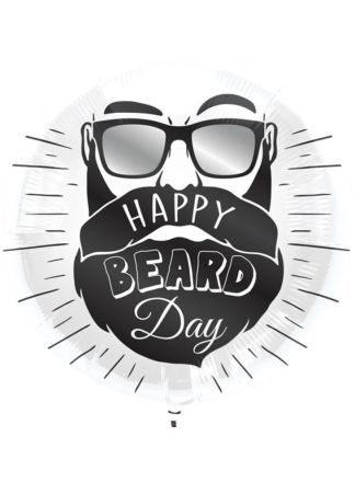 Folieballon Happy Beard day 45cm. (excl helium)