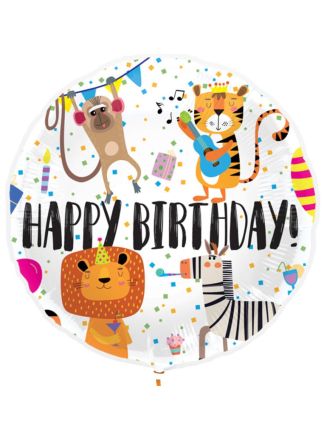 Folieballon 45cm. birthday animal (excl.helium)