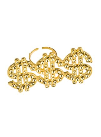 Gouden Triple Dollar ring