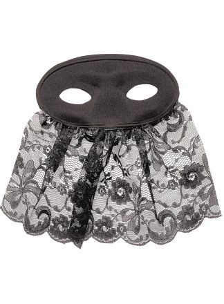 Zwarte Oogmasker met kanten sluier