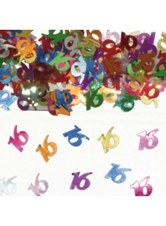 16 jaar confetti multi/sterren